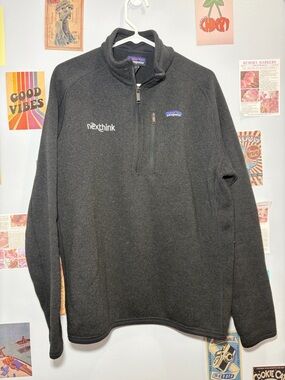 Patagonia Charcoal Gray Quarter-Zip Fleece Pullover with Nexthink Embroidery